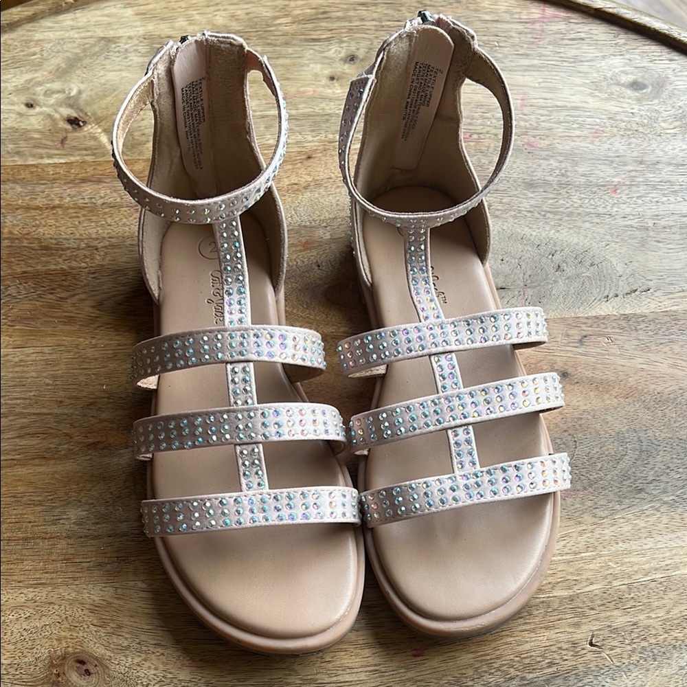 Girls Cat & Jack Sandals with Rhinestone Accents